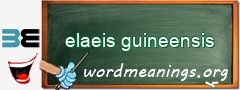 WordMeaning blackboard for elaeis guineensis